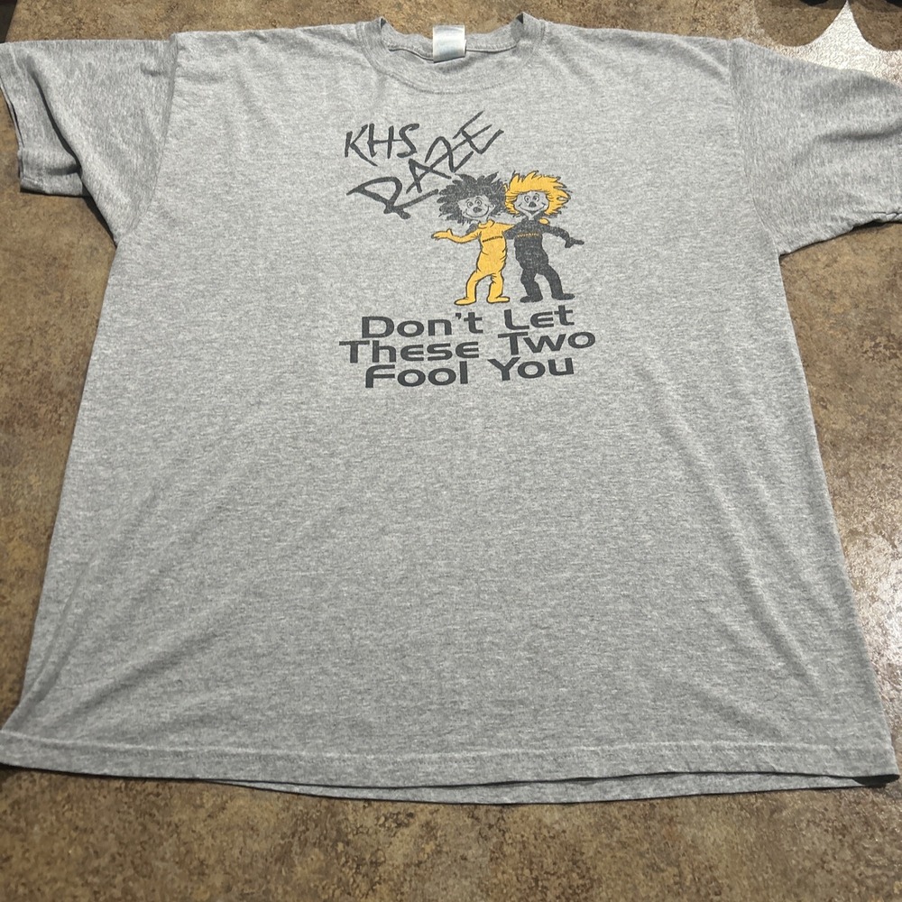 VINTAGE KHS RAZE SMOKING DRINKING TOBACCO GREY T SHIRT SIZE XL 100% Cotton